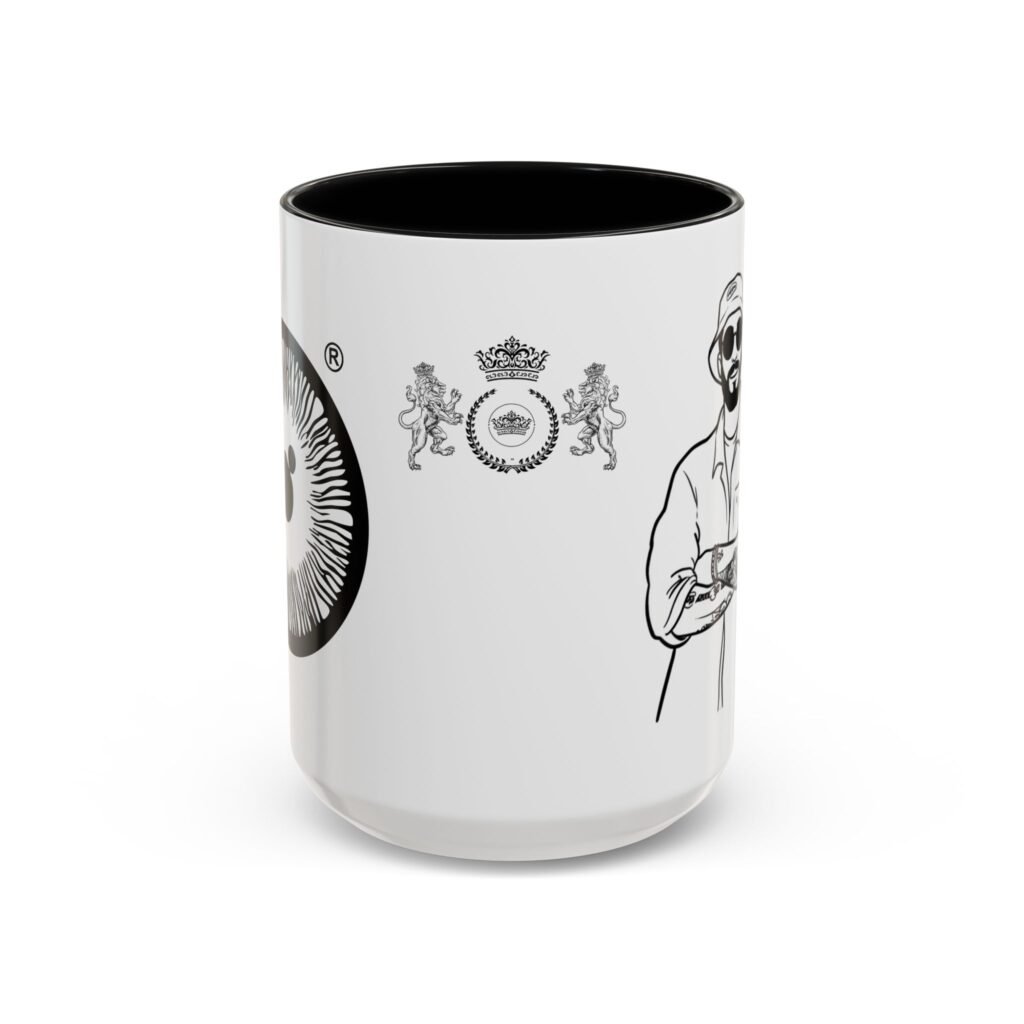 Modern Hipster Outline Coffee Mug — Accent Black 11/15oz