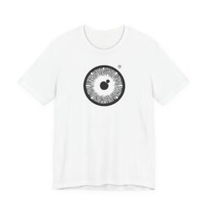 Graphic Tee — Minimal Eye Logo Front & Hipster Illustration Back