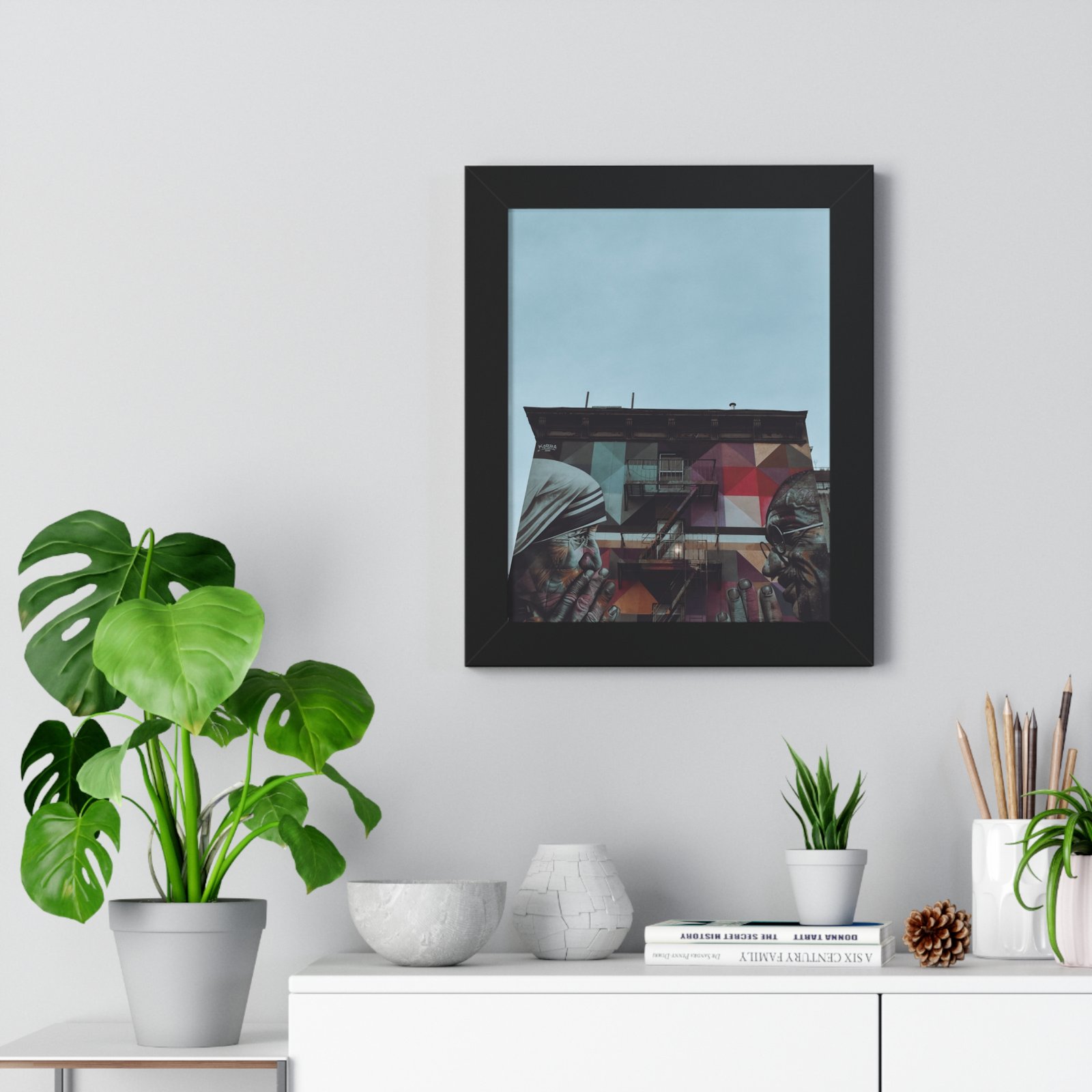 Urban Street Art Framed Poster — Vertical Mural Photography Print - Image 2