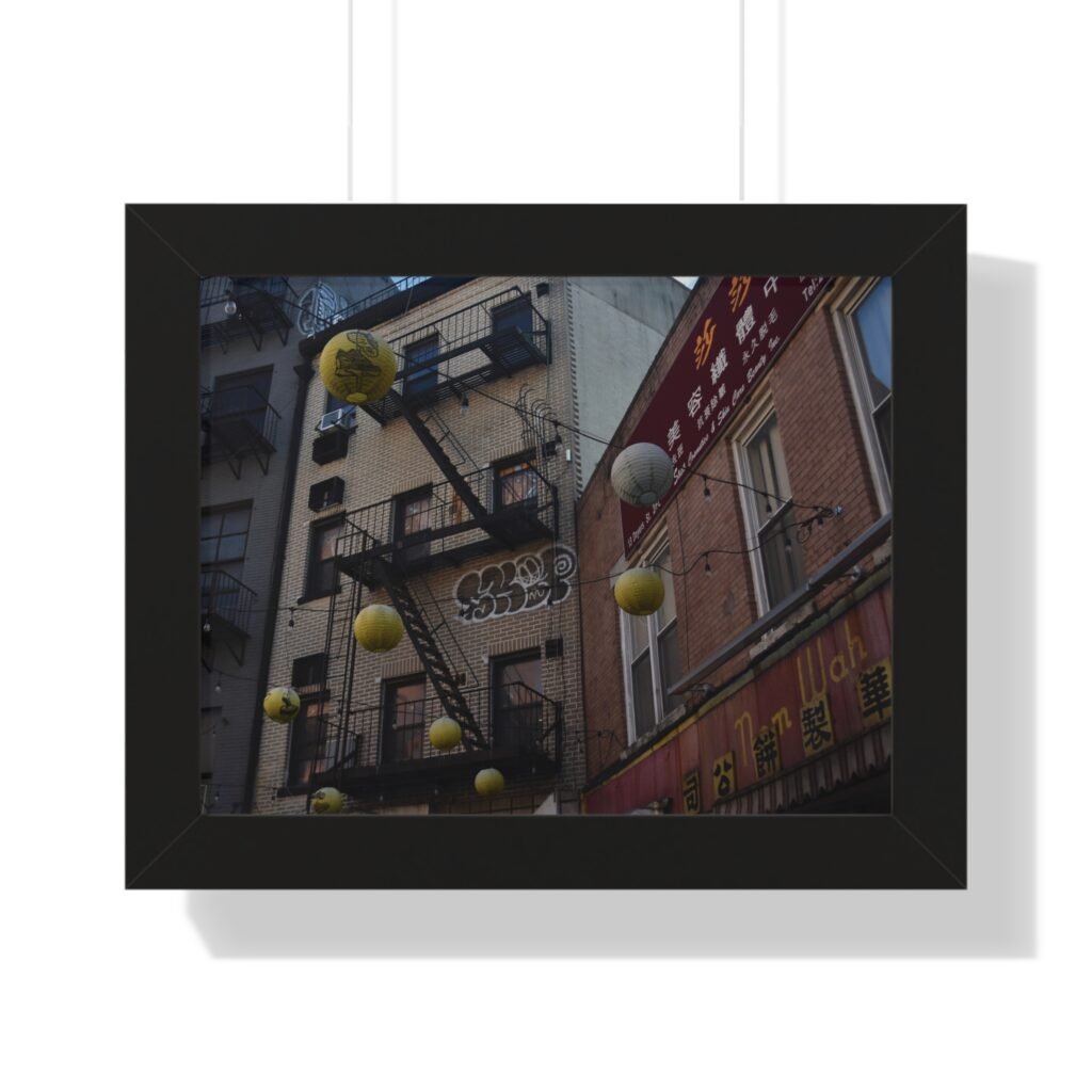 Framed Poster — Chinatown Street Lanterns Photography Print