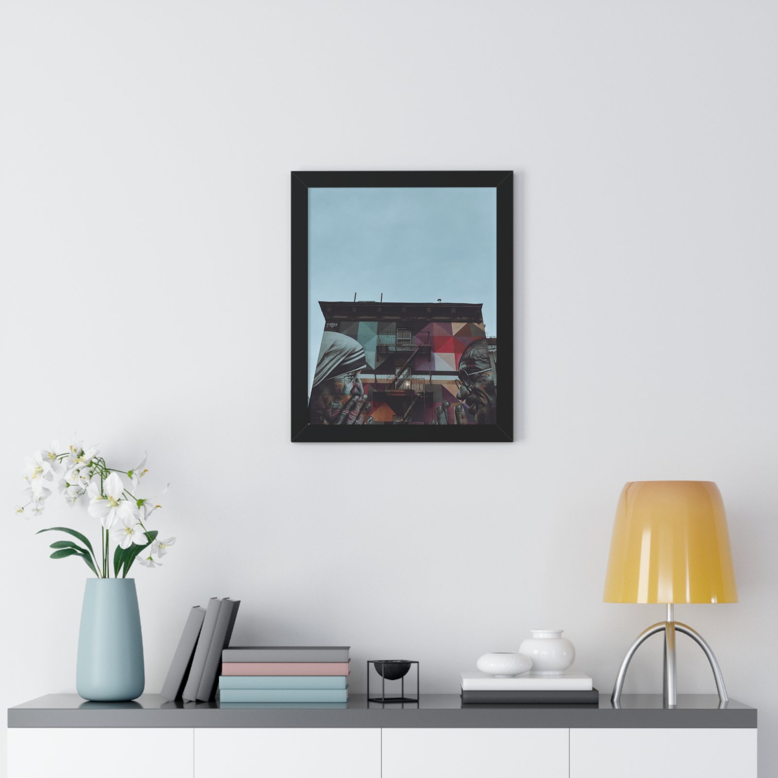 Urban Street Art Framed Poster — Vertical Mural Photography Print - Image 4