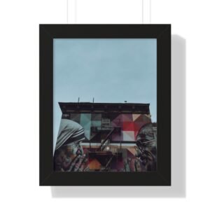 Urban Street Art Framed Poster — Vertical Mural Photography Print
